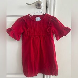 Little English Red corduroy Dress button Christmas valentines boutique 4t
